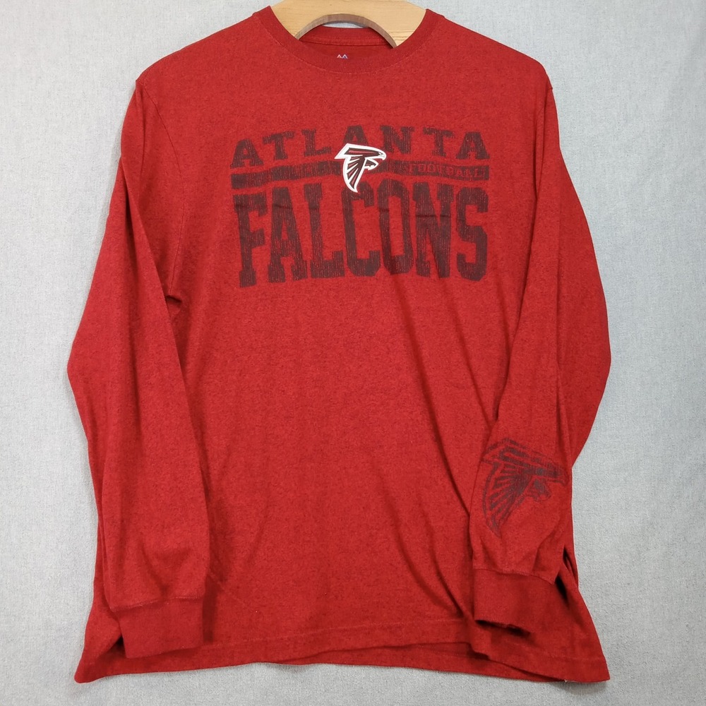 Atlanta Falcons 2XL Red Long Sleeve Crewneck NFL Football Shirt Logo Graphic ATL